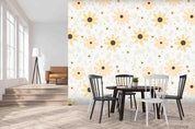 3D Watercolor Yellow Floral Pattern Wall Mural Wallpaper LQH 104- Jess Art Decoration