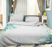 3D Watercolor Green Leaf Quilt Cover Set Bedding Set Duvet Cover Pillowcases 20- Jess Art Decoration
