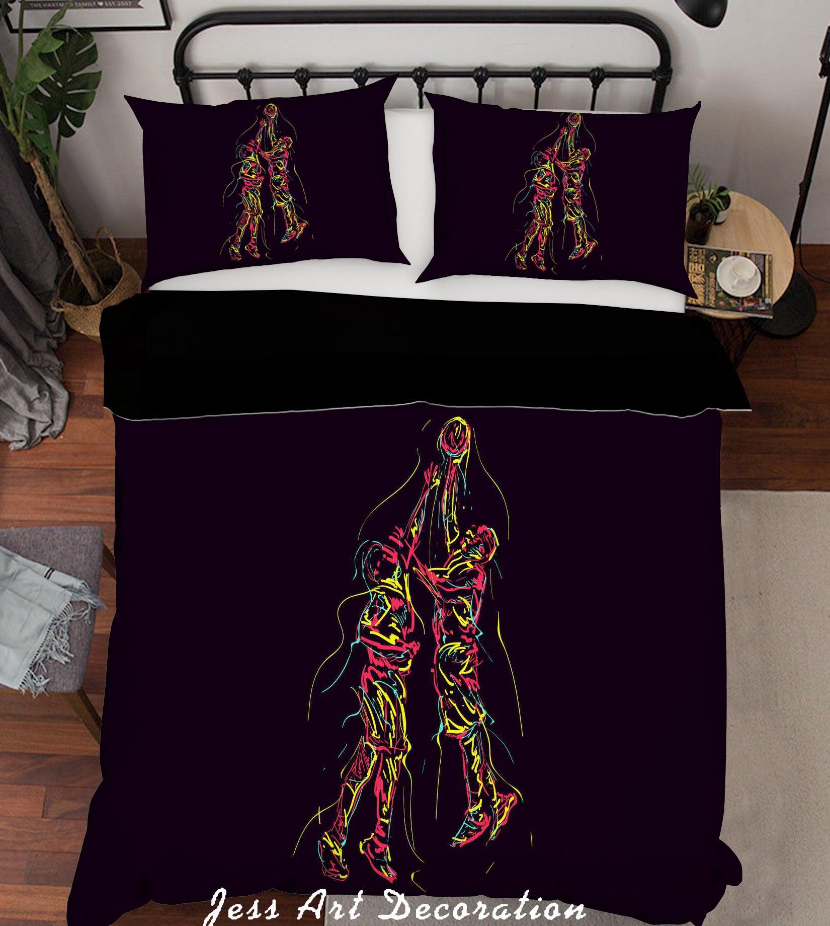 3D Basketball Player Quilt Cover Set Bedding Set Pillowcases 29- Jess Art Decoration