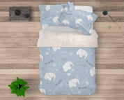 3D White Elephant Animal Blue Quilt Cover Set Bedding Set Duvet Cover Pillowcases LXL- Jess Art Decoration