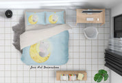 3D Blue Moon Star Elephant Quilt Cover Set Bedding Set Duvet Cover Pillowcases SF56- Jess Art Decoration