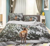 3D Animal Deer Snow Tree Quilt Cover Set Bedding Set Duvet Cover Pillowcases WJ 6007- Jess Art Decoration
