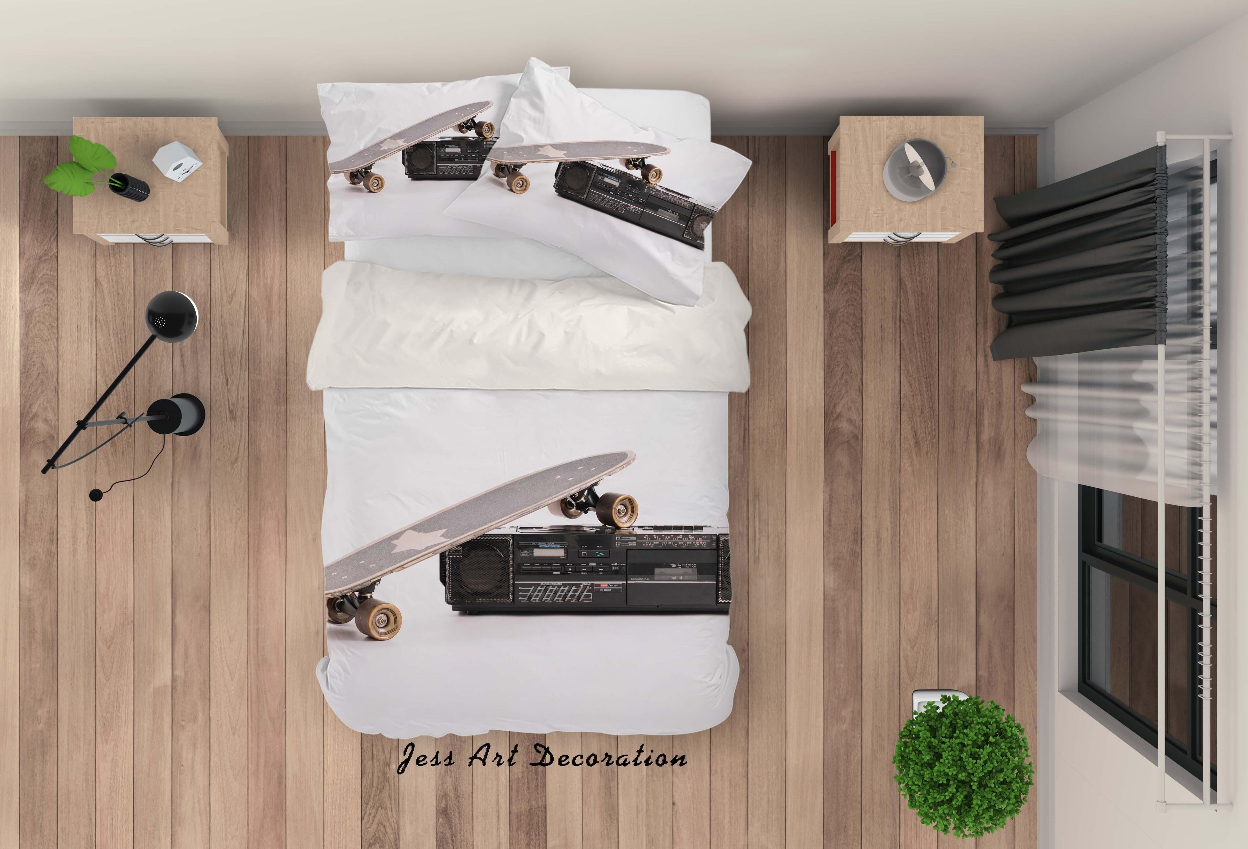 3D Skateboard Quilt Cover Set Bedding Set Pillowcases 76- Jess Art Decoration