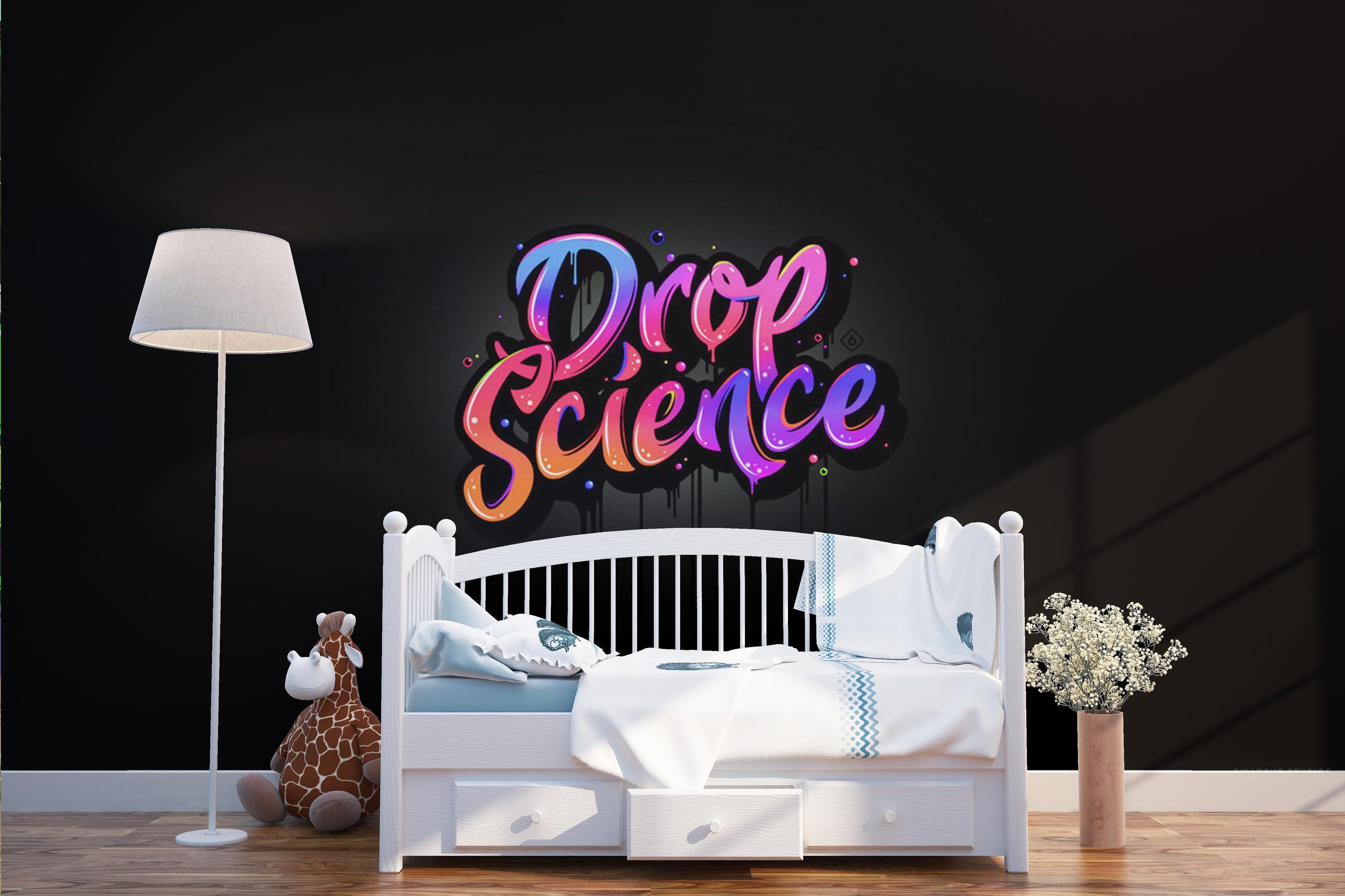 3D Purple Slogan Black Background Wall Mural Wallpaper 275- Jess Art Decoration