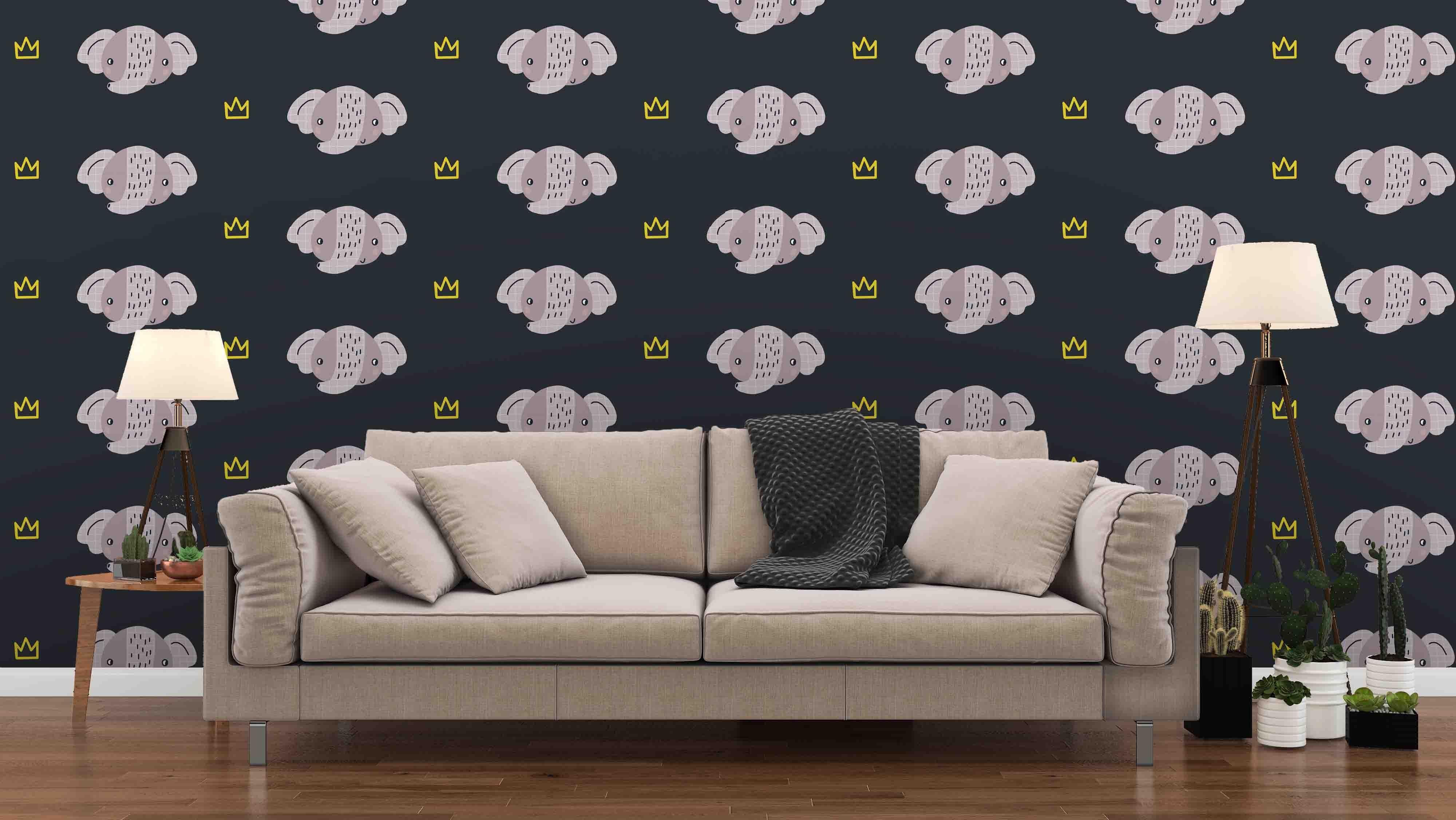 3D cartoon little elephant pattern wall mural wallpaper 33- Jess Art Decoration