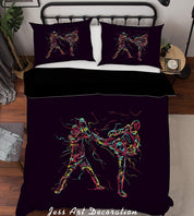 3D Black Boxing Quilt Cover Set Bedding Set Pillowcases 31- Jess Art Decoration