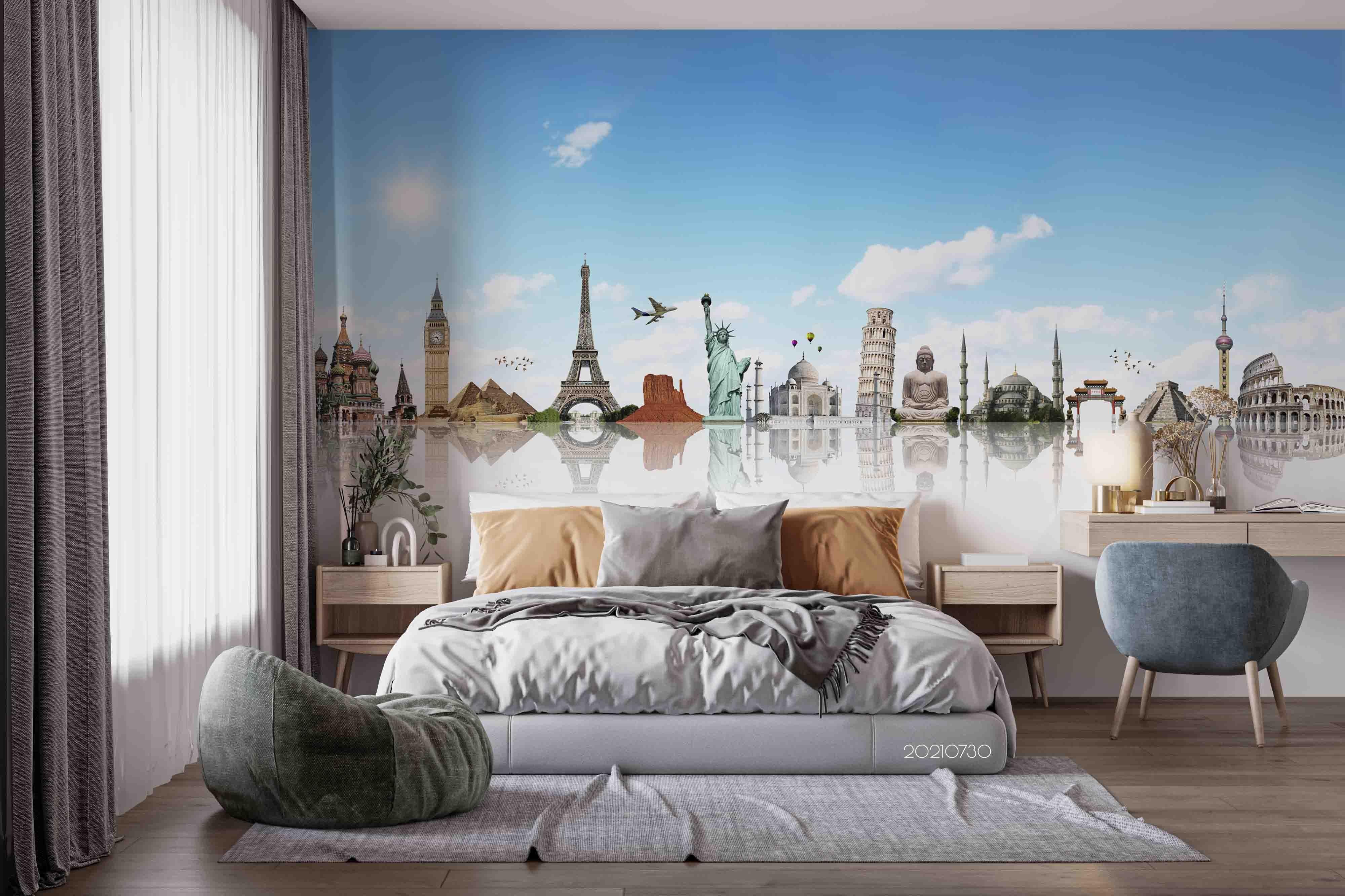 3D World Monument Concept Wall Mural Wallpaper SWW4469- Jess Art Decoration