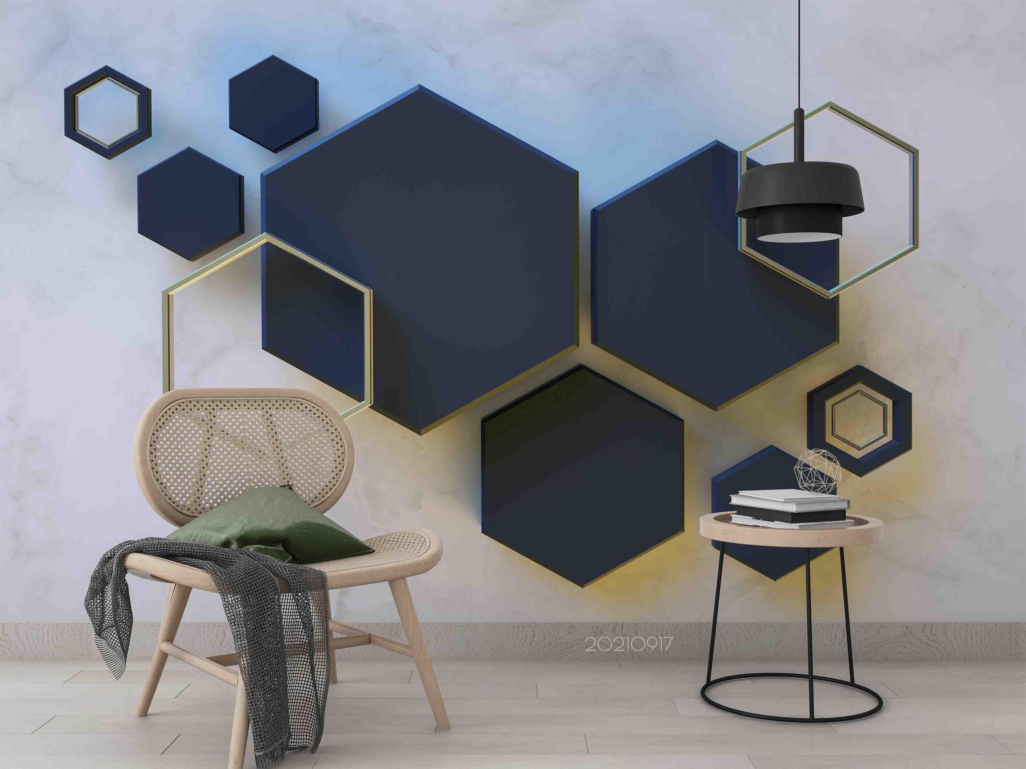 3D Abstract Geometric Marble Texture Wall Mural Wallpaper LQH 67- Jess Art Decoration