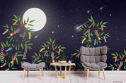 3D Starry Sky Moon Bamboo Plant Colorful Decoration Scenery Wall Mural Wallpaper LXL- Jess Art Decoration