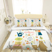 3D Cartoon Animal Flower Quilt Cover Set Bedding Set Pillowcases 61- Jess Art Decoration