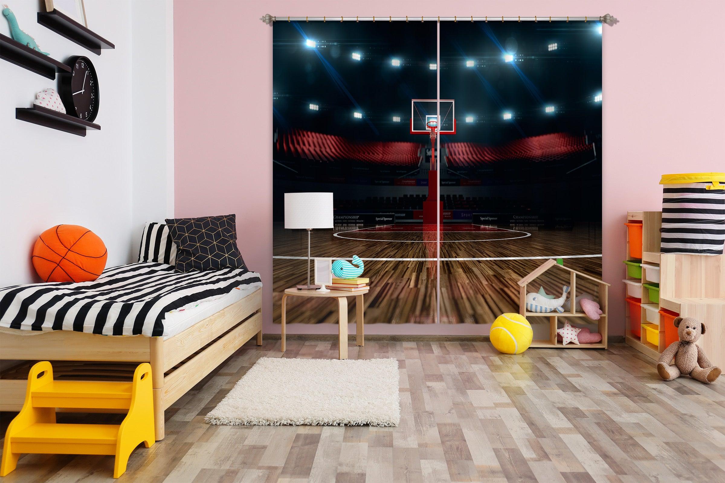 3D Basketball Gym Curtains and Drapes A18- Jess Art Decoration