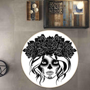 3D Skeleton Beauty Rose Non-Slip Round Rug Mat 108- Jess Art Decoration