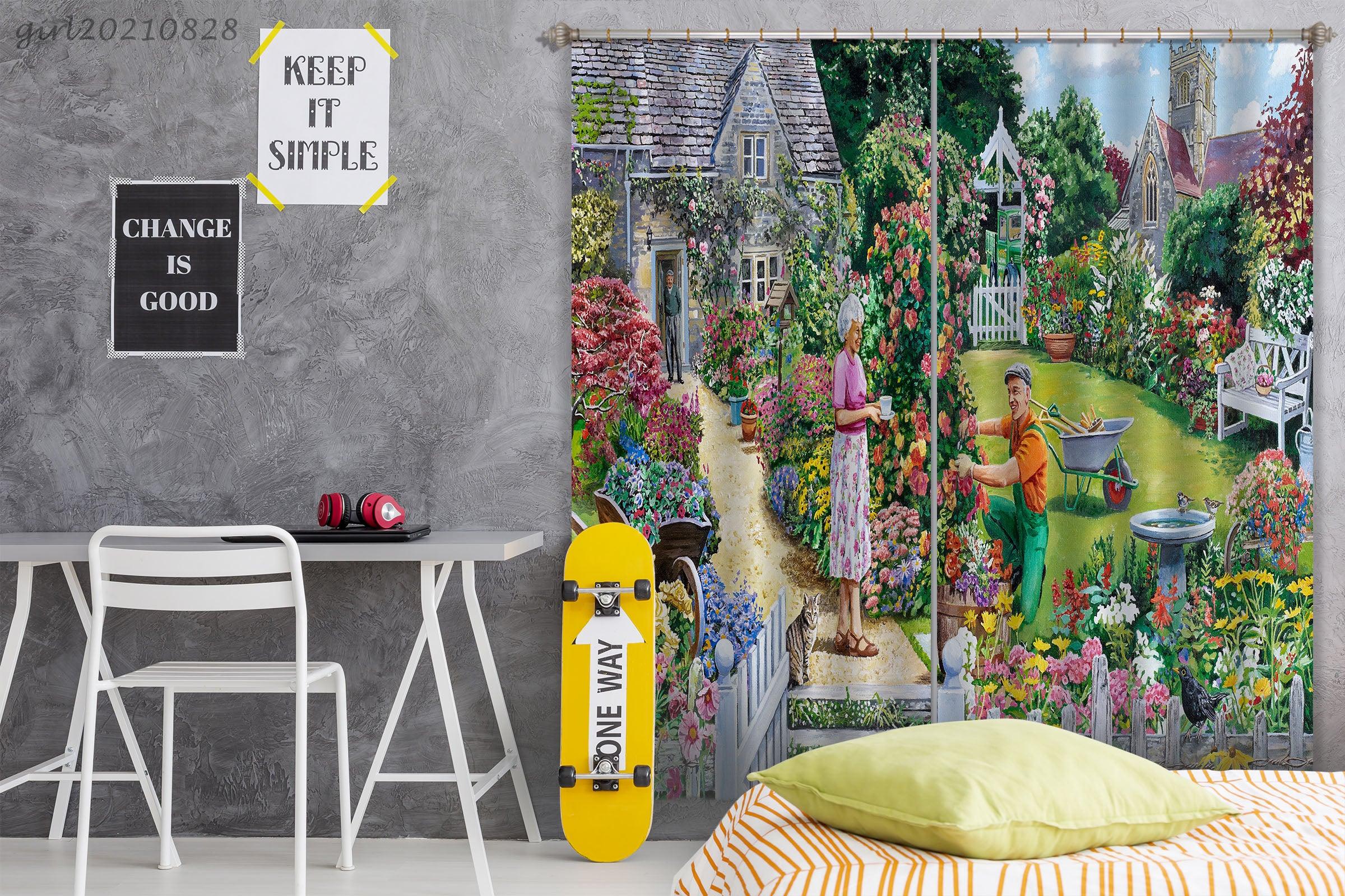 3D Landscape Oil Painting Curtains and Drapes LQH 80- Jess Art Decoration