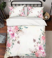 3D Pink Floral Quilt Cover Set Bedding Set Pillowcases 102- Jess Art Decoration