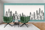 3D blue black white forest trees wall mural wallpaper 08- Jess Art Decoration