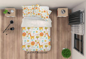 3D Cartoon Giraffe Lion Quilt Cover Set Bedding Set Pillowcases 51- Jess Art Decoration