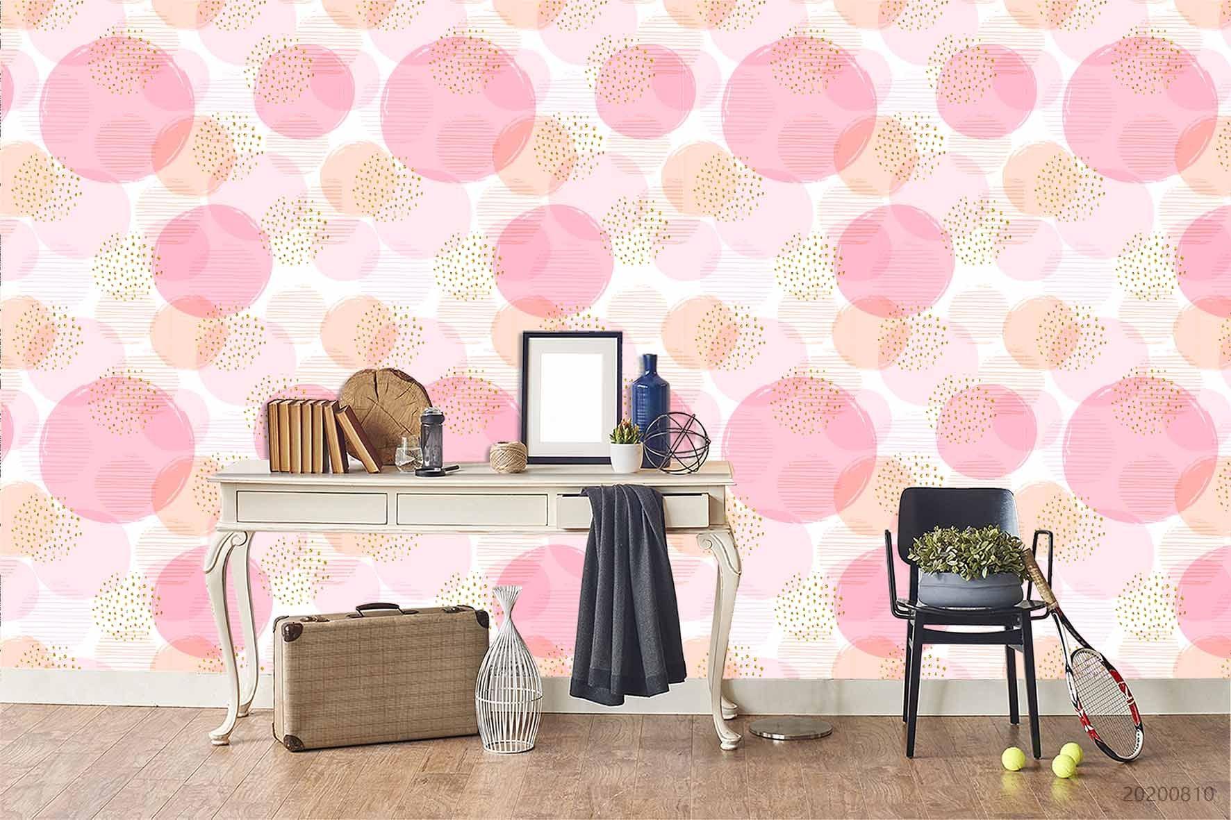 3D Hand Sketching Pink Geometric Wall Mural Wallpaper LXL 939- Jess Art Decoration