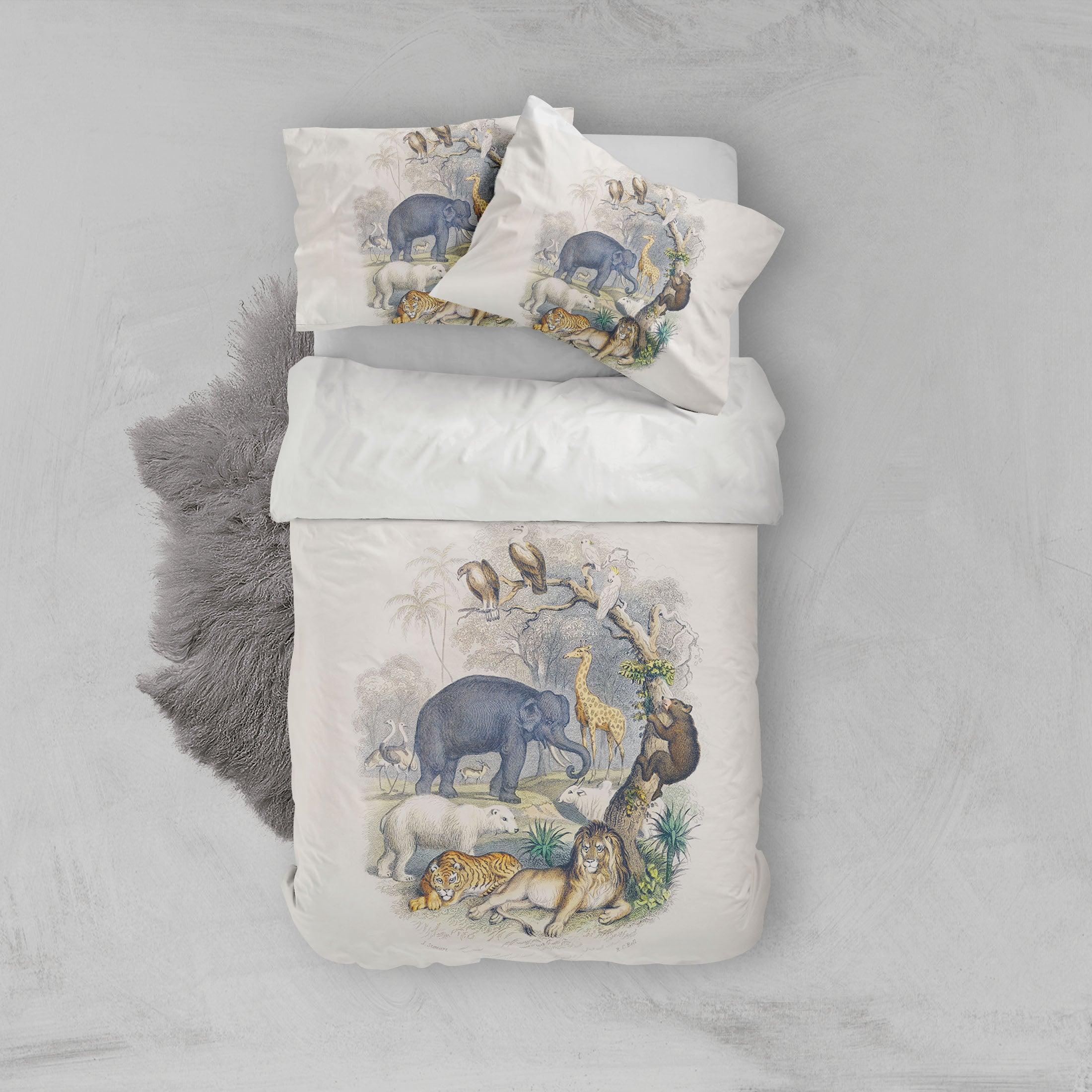 3D Hand Drawn Elephant Animal Quilt Cover Set Bedding Set Duvet Cover Pillowcases LXL- Jess Art Decoration