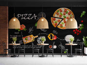3D Blackboard Pizza Wall Mural Wallpaper sww 77- Jess Art Decoration