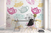 3D Colorful Tableware Pattern Wall Mural Wallpaper 2- Jess Art Decoration