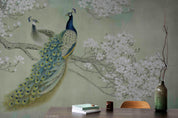 3D Animal Peacock Floral Wall Mural Wallpaper LQH 596- Jess Art Decoration