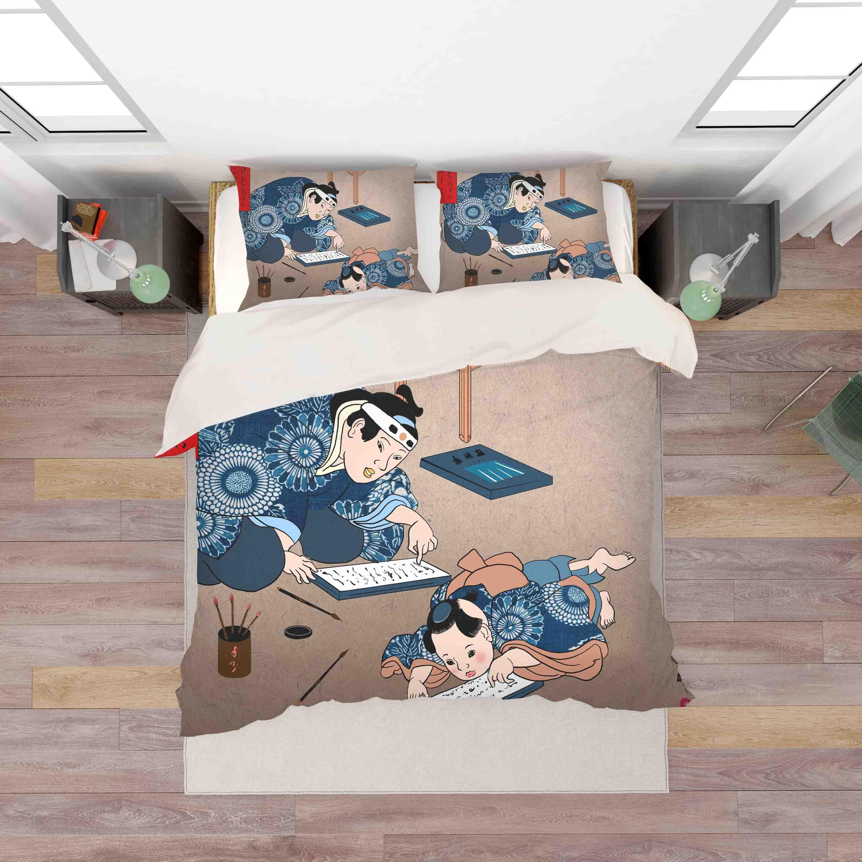 3D Abstract Kimono Woman Quilt Cover Set Bedding Set Pillowcases 74- Jess Art Decoration