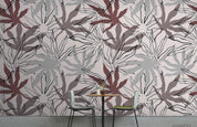 3D Hand Drawn Maple Leaf Pattern Wall Mural Wallpaper LQH 196- Jess Art Decoration