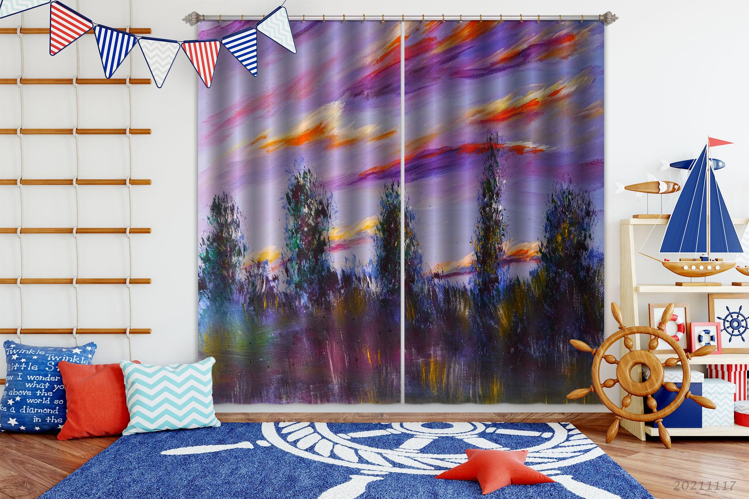 3D Landscape Oil Painting Curtains and Drapes LQH 181- Jess Art Decoration