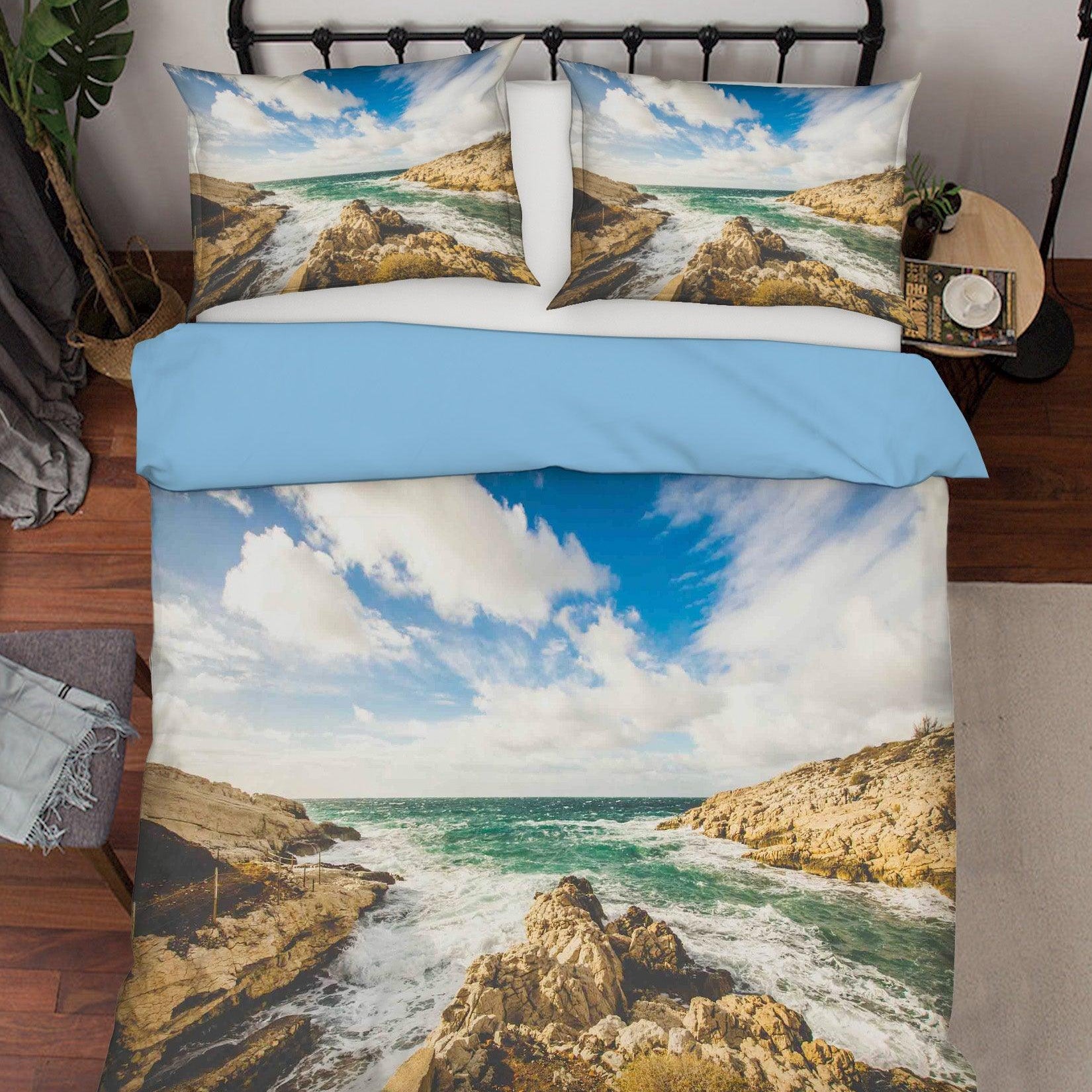 3D  Blue Sky Seaside  Quilt Cover Set Bedding Set Pillowcases  77- Jess Art Decoration