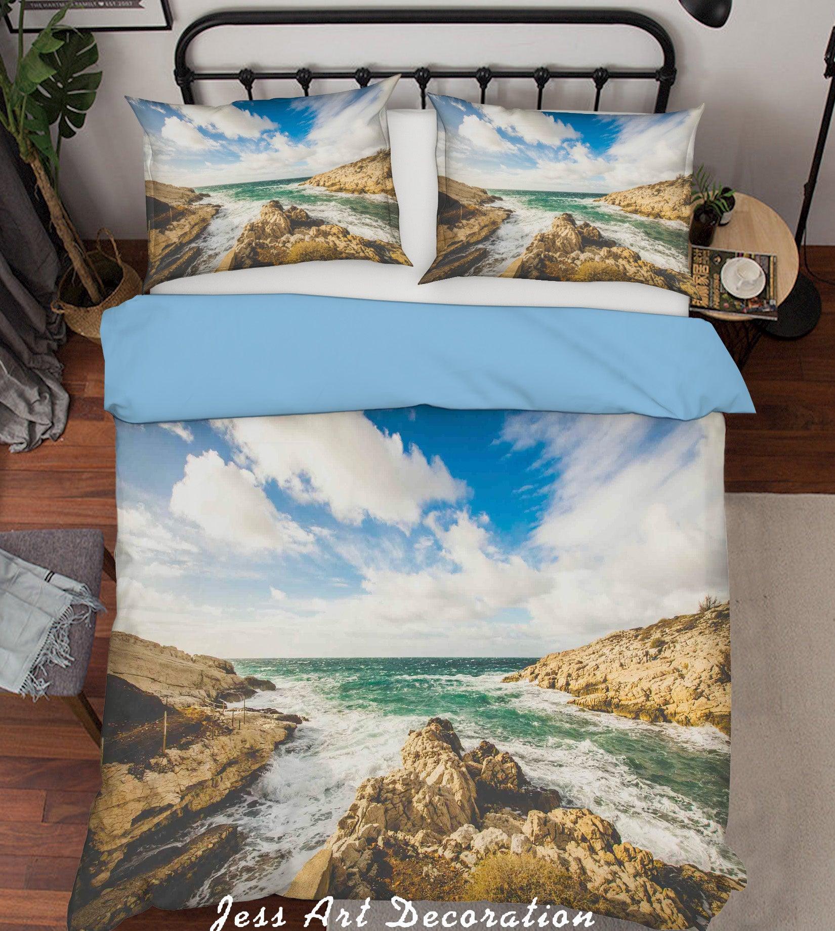 3D  Blue Sky Seaside  Quilt Cover Set Bedding Set Pillowcases  77- Jess Art Decoration