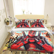 3D Abstract Colored Street Graffiti Quilt Cover Set Bedding Set Duvet Cover Pillowcases 204- Jess Art Decoration