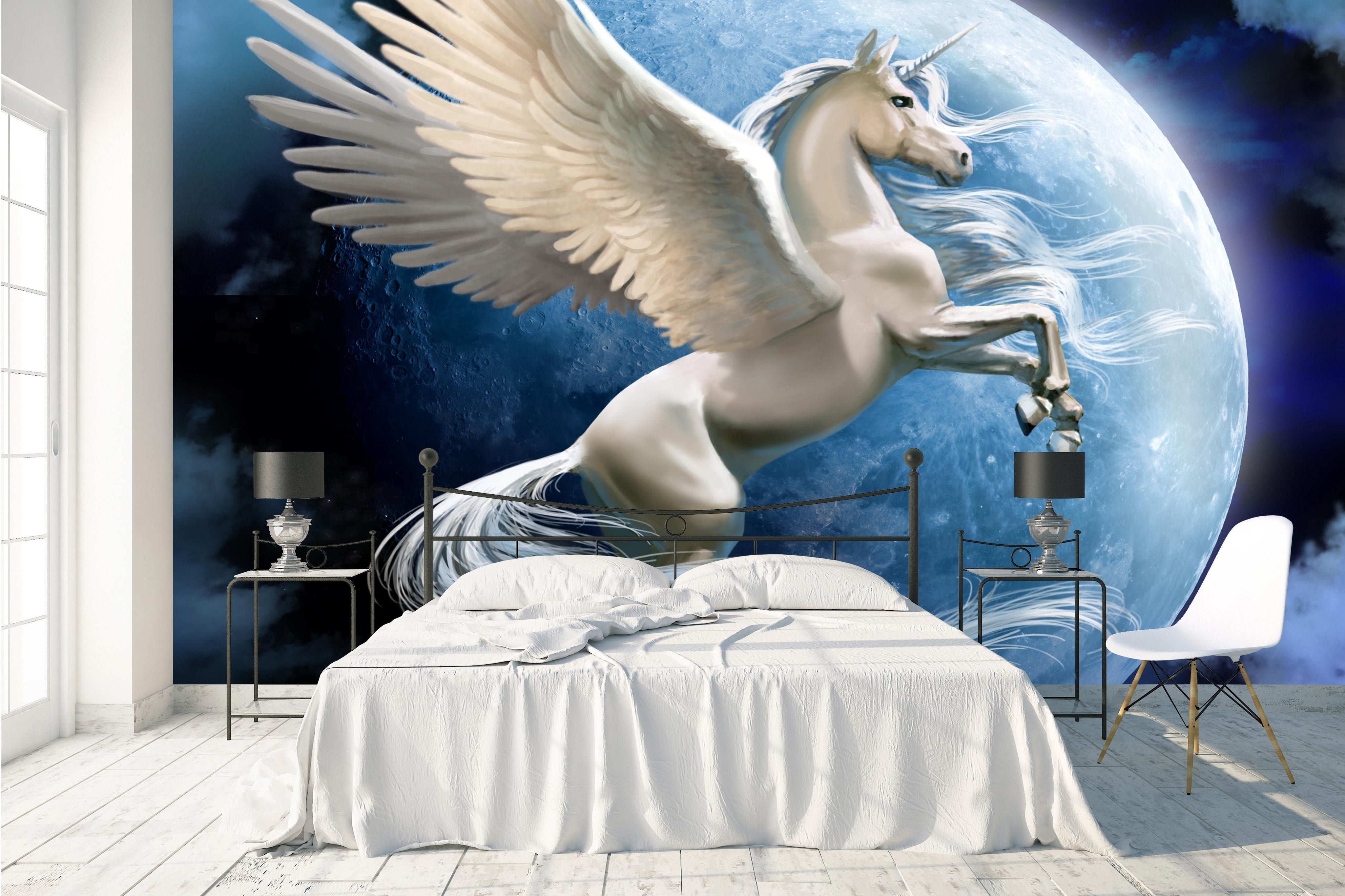 3D Planet White Pegasus Wall Mural Wallpaper 20- Jess Art Decoration