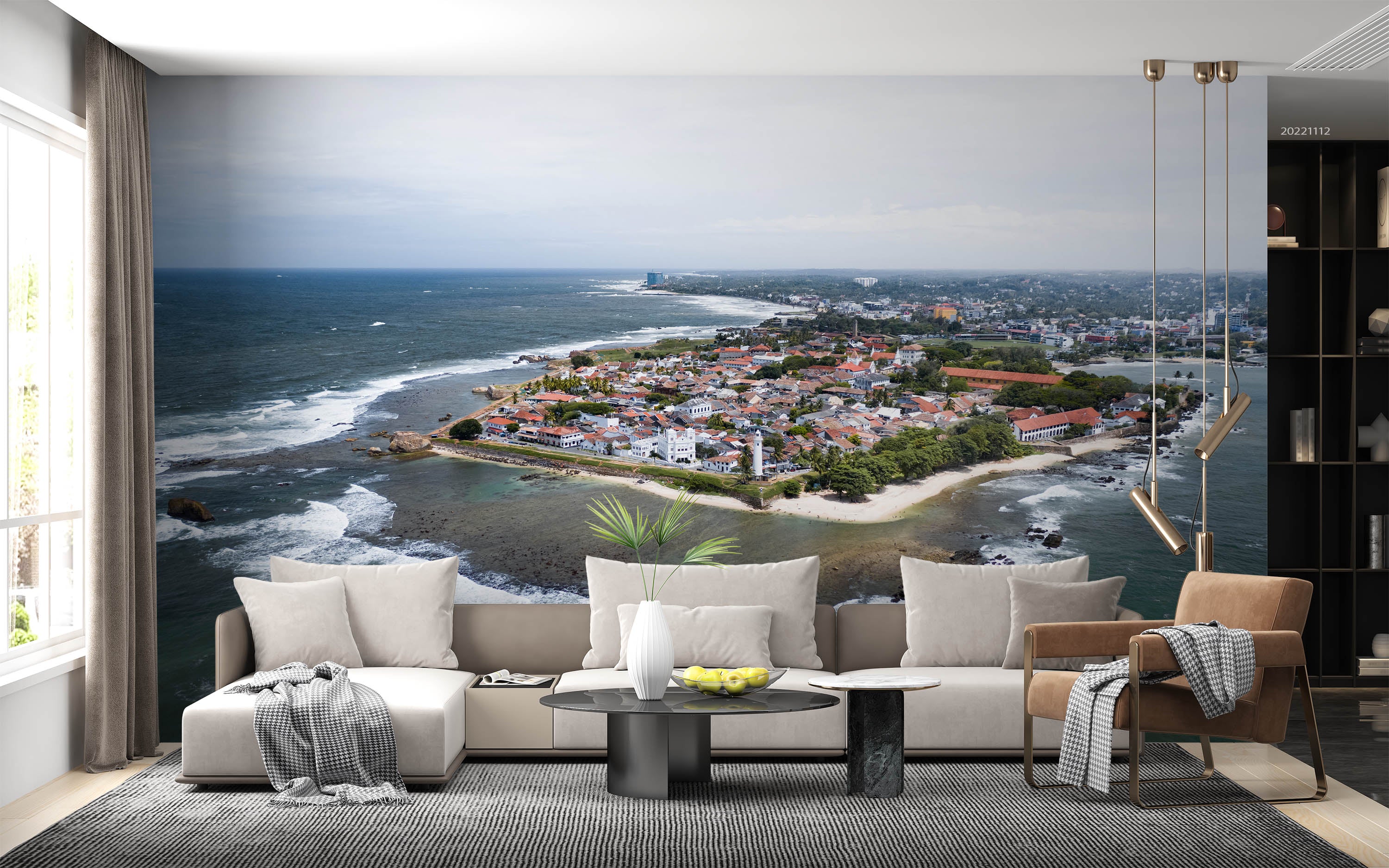 3D Aerial View Galle City Sri Lanka Wall Mural Wallpaper GD 2429- Jess Art Decoration