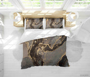 3D Abstract Golden Marble Texture Quilt Cover Set Bedding Set Duvet Cover Pillowcases 62- Jess Art Decoration