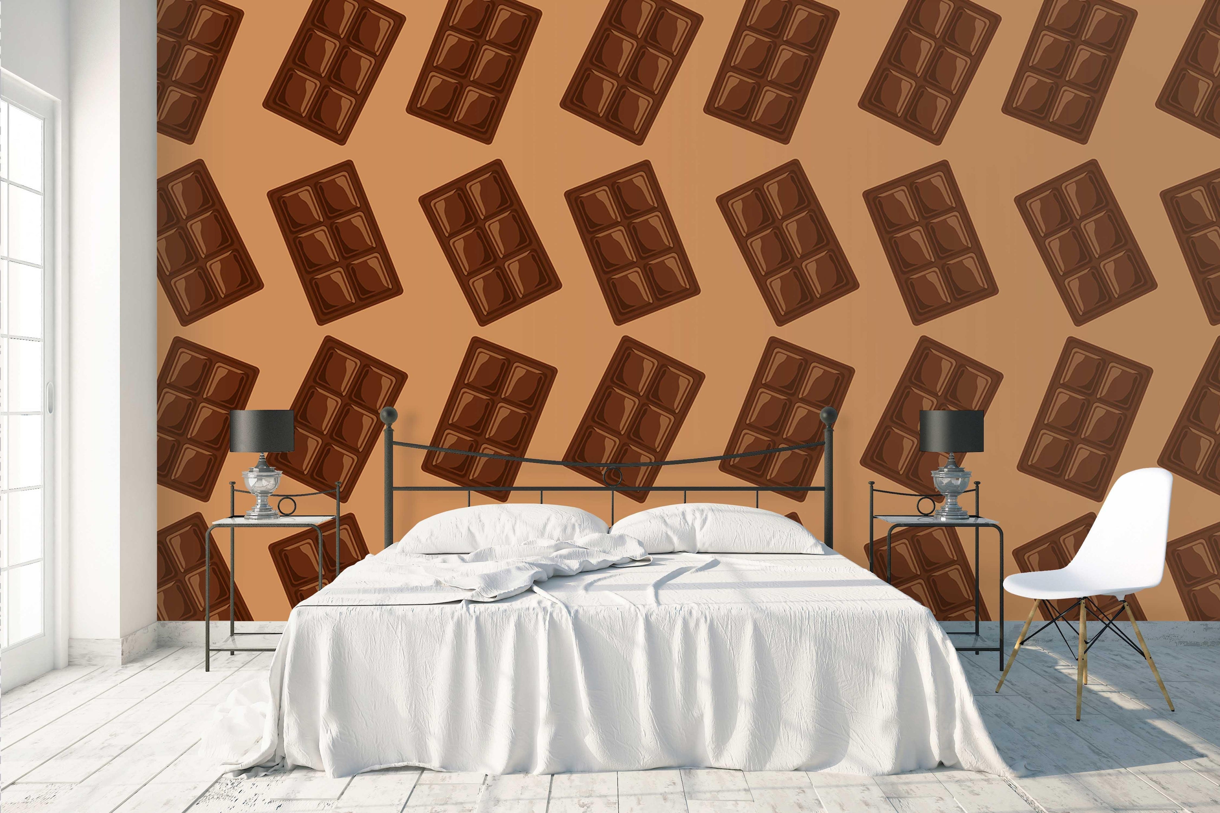 3D Chocolate Pattern Brown Background Wall Mural Wallpaper 28- Jess Art Decoration