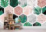 3D Modern Hexagon Leaves Wall Ship Mural Wallpaper 34- Jess Art Decoration