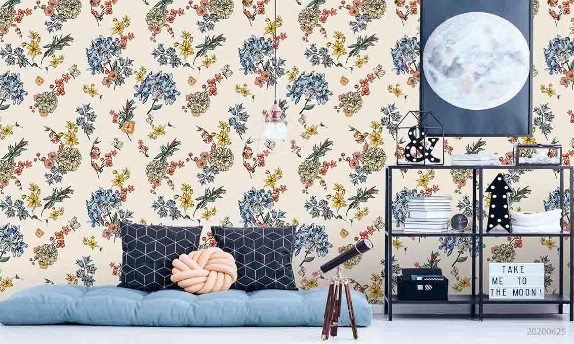 3D Retro Pink Floral Design Wall Mural Wallpaper A329 LQH- Jess Art Decoration