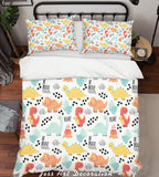 3D Color Cartoon Dinosaur Pattern Quilt Cover Set Bedding Set Pillowcases  72- Jess Art Decoration