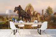 3D countryside horse oil painting wall mural wallpaper 51- Jess Art Decoration