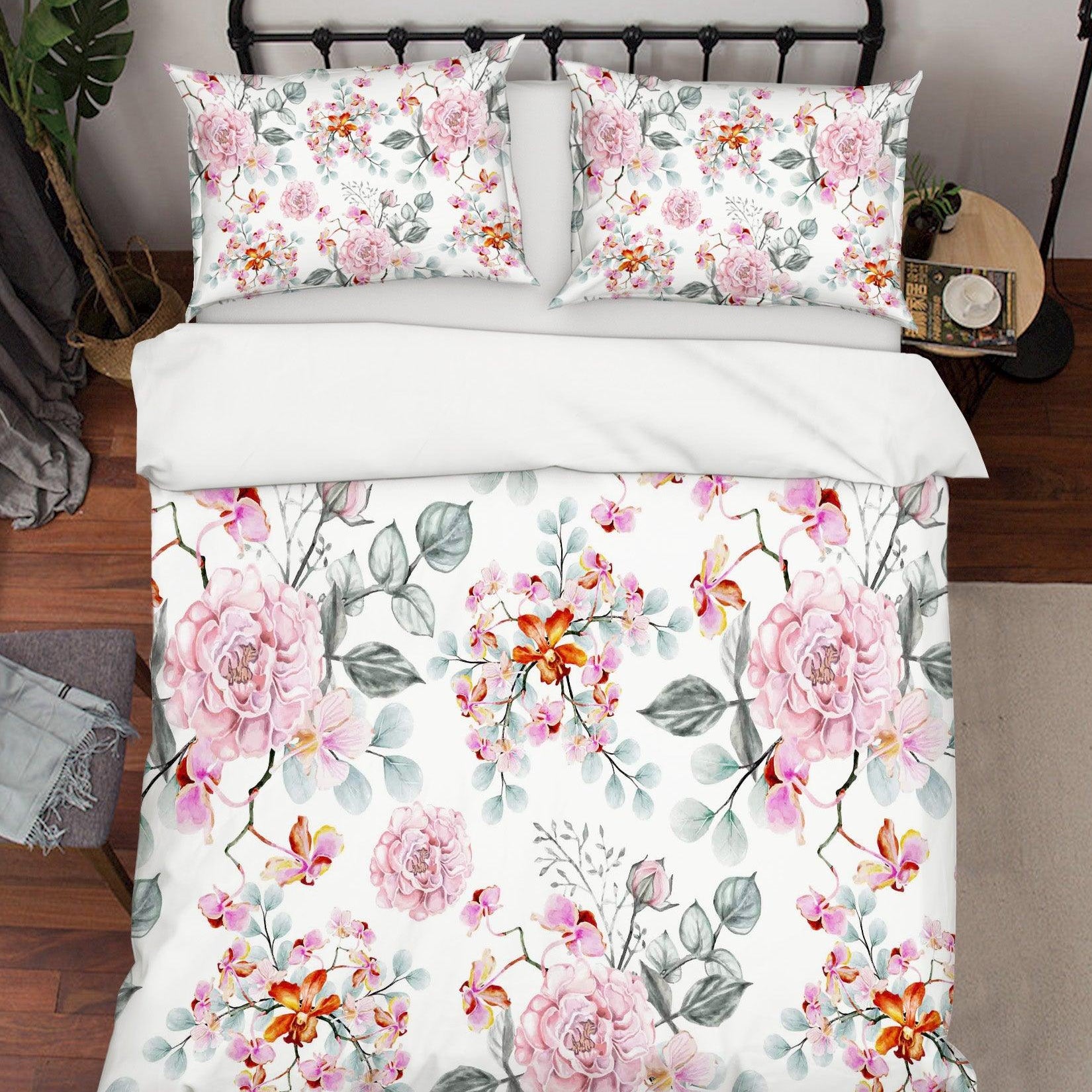 3D Pink Floral Quilt Cover Set Bedding Set Pillowcases 38- Jess Art Decoration