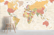 3D World Map Wall Mural Wallpaper LQH 18- Jess Art Decoration