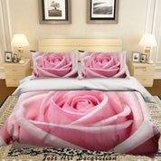 3D Pink Rose Floral Quilt Cover Set Bedding Set Duvet Cover Pillowcases 229- Jess Art Decoration