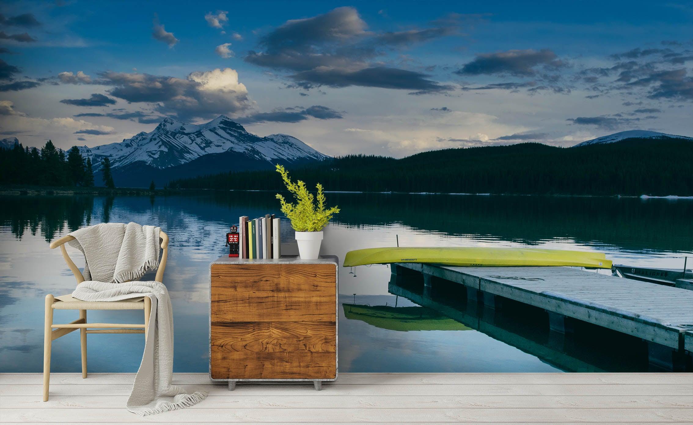 3D Blue Sky Mountain Lake Wall Mural Wallpaper 94- Jess Art Decoration