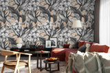 3D black white tropical plant leaves pattern wall mural wallpaper 49- Jess Art Decoration
