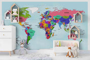 3D Artistic Political World Map Wall Mural Wallpaper WJ 9402- Jess Art Decoration