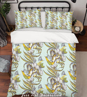 3D Green Leaves Quilt Cover Set Bedding Set Pillowcases 50- Jess Art Decoration