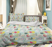 3D Abstract Hand Draw Cartoon Bird Pattern Quilt Cover Set Bedding Set Duvet Cover Pillowcases WJ 3543- Jess Art Decoration