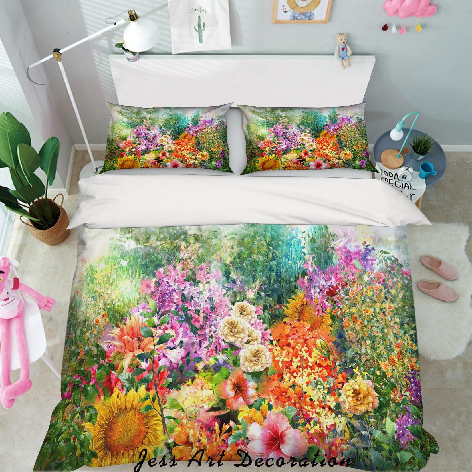 3D Wild Colorful Floral Quilt Cover Set Bedding Set Pillowcases 96- Jess Art Decoration