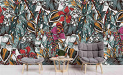 3D Floral Leaves Plants Wall Mural Wallpaper SF21- Jess Art Decoration
