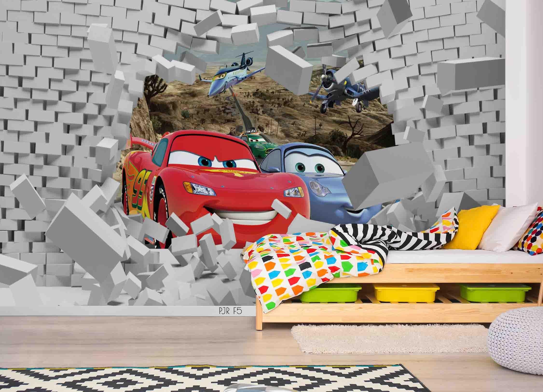 3D Cartoon Toy Car Story Wall Mural Wallpaper WJ 6674- Jess Art Decoration